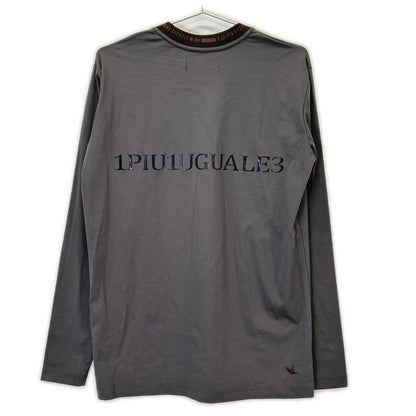 SPORT Comfortable Long Sleeve Rubber Back Logo T-Shirt Gray Size IV
