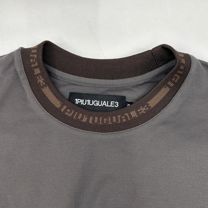 SPORT Comfortable Long Sleeve Rubber Back Logo T-Shirt Gray Size IV