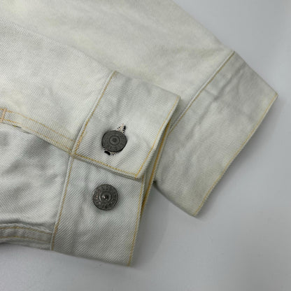 GOLD 14oz Denim Trucker Jacket Aged Model White Size 36