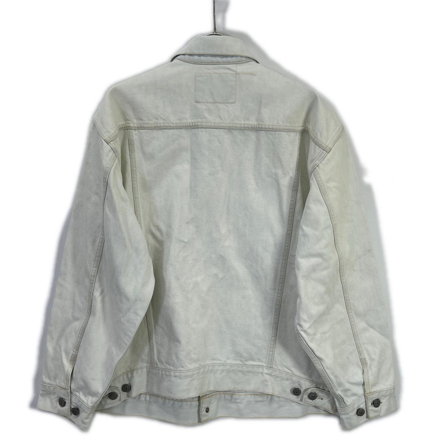 GOLD 14oz Denim Trucker Jacket Aged Model White Size 36