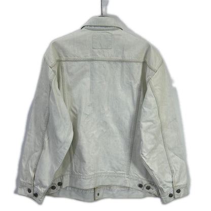 GOLD 14oz Denim Trucker Jacket Aged Model White Size 36
