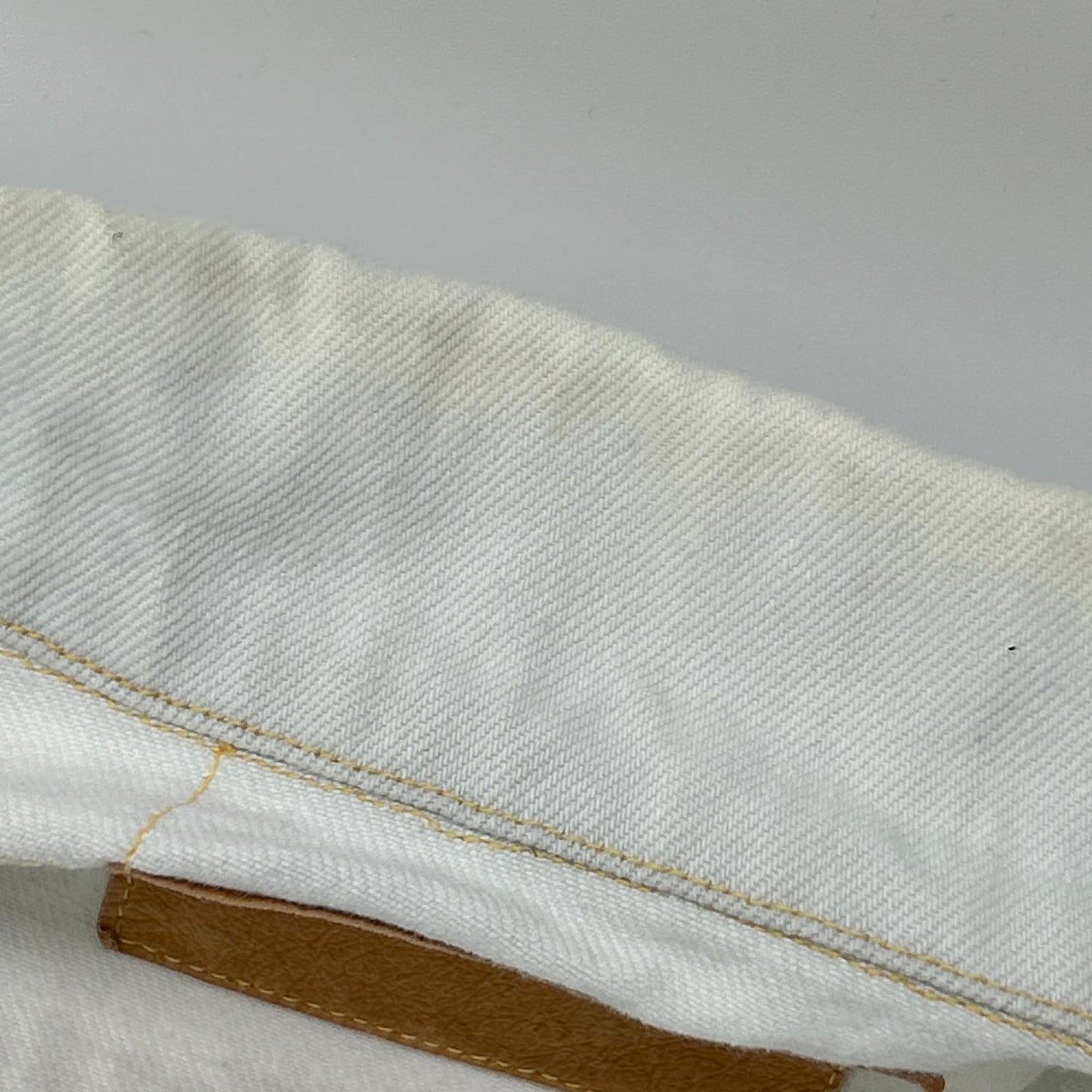 GOLD 14oz Denim Trucker Jacket Aged Model White Size 36