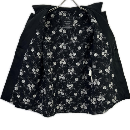 Y's Silk Wool Botanical Padded 1B Jacket Black Size 3
