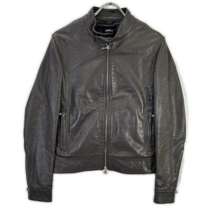 EMMETI Andrea Lamb Nappa Leather Rider Jacket Greige Size 44