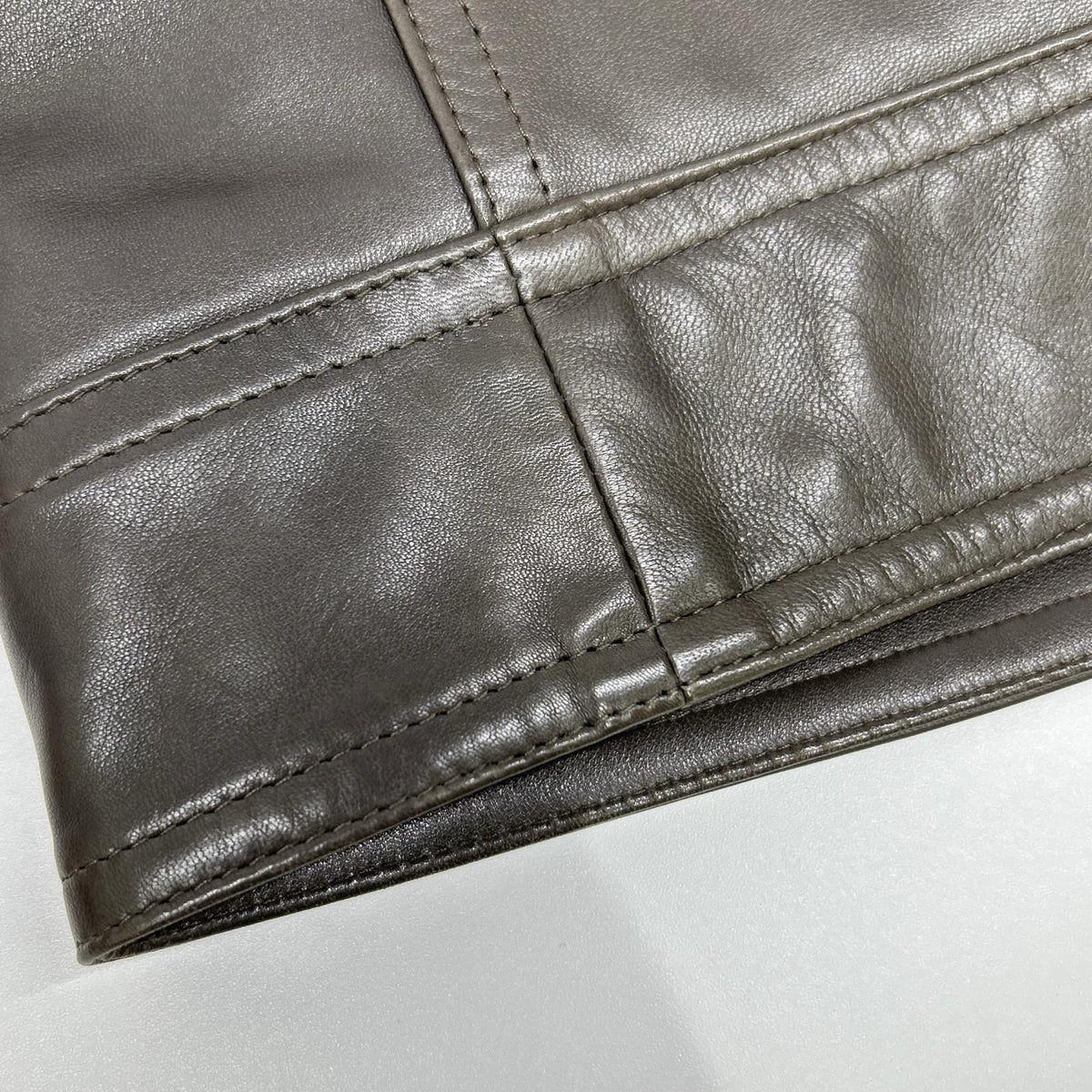 EMMETI Andrea Lamb Nappa Leather Rider Jacket Greige Size 44