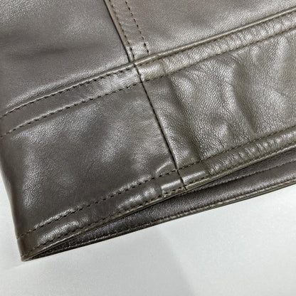 EMMETI Andrea Lamb Nappa Leather Rider Jacket Greige Size 44