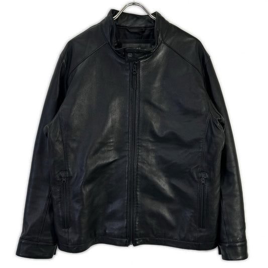 Eddie Bauer Black Lamb Leather Single Rider Jacket Size L