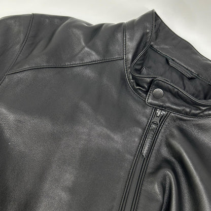 Eddie Bauer Black Lamb Leather Single Rider Jacket Size L