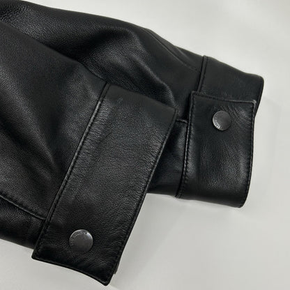 Eddie Bauer Black Lamb Leather Single Rider Jacket Size L