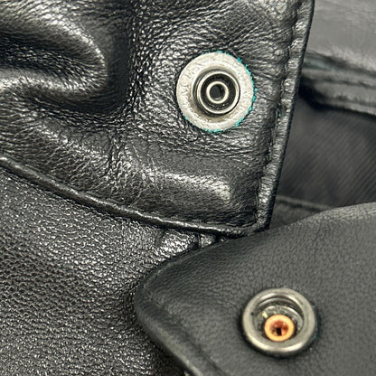 Eddie Bauer Black Lamb Leather Single Rider Jacket Size L
