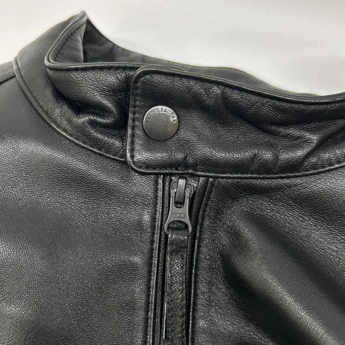 Eddie Bauer Black Lamb Leather Single Rider Jacket Size L