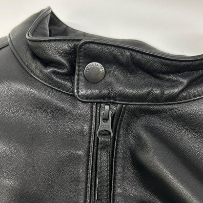 Eddie Bauer Black Lamb Leather Single Rider Jacket Size L
