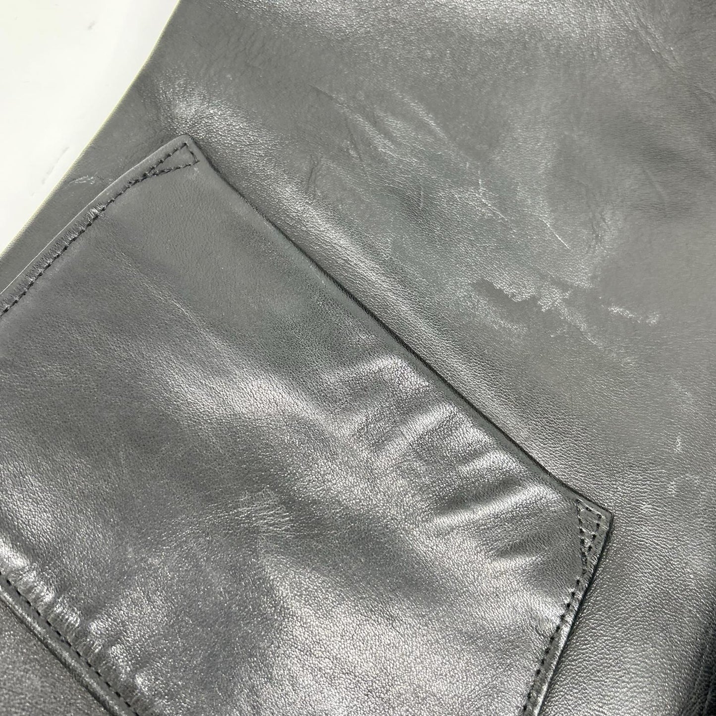 HOOPER WORKS Black Horsehide Leather Vest Size 36