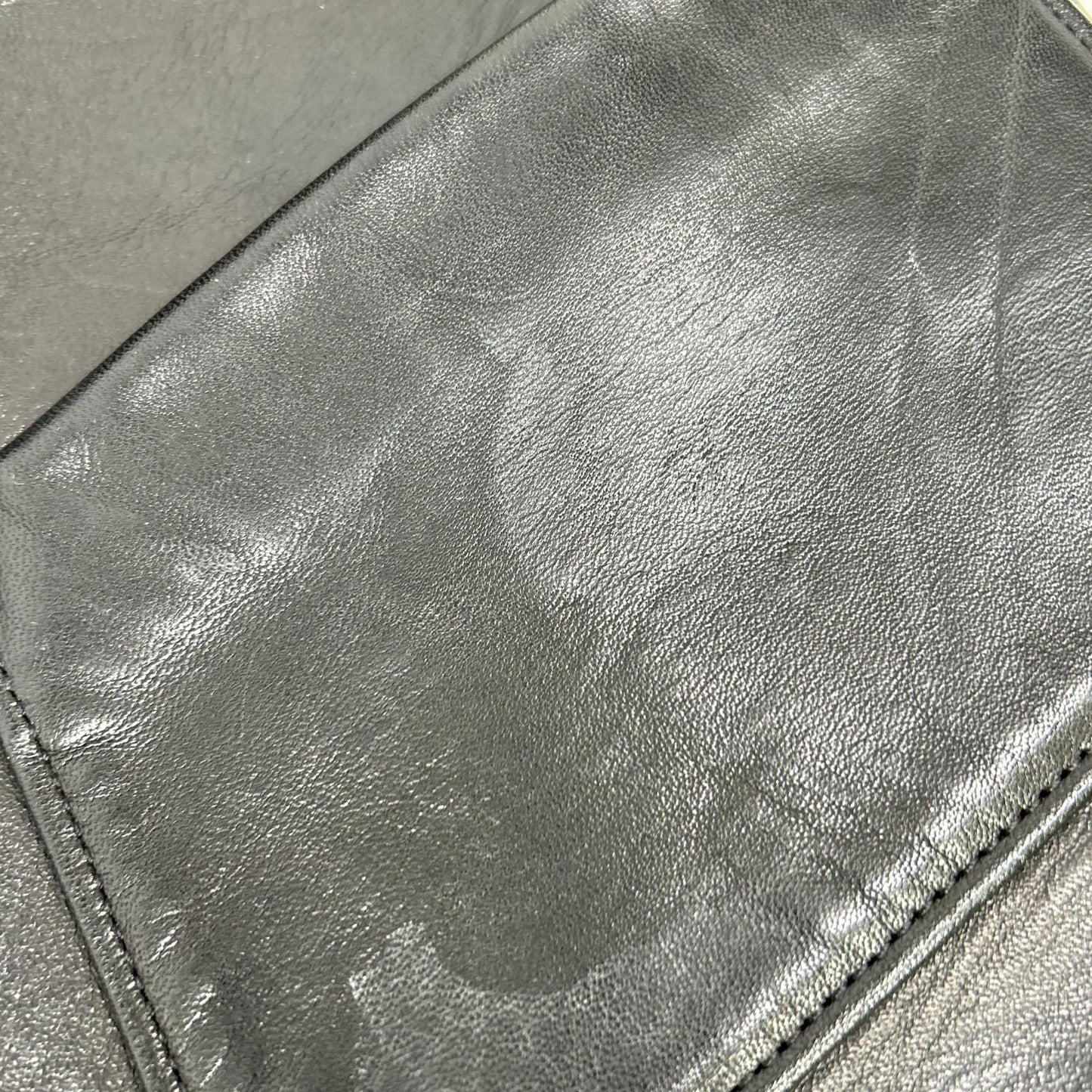 HOOPER WORKS Black Horsehide Leather Vest Size 36
