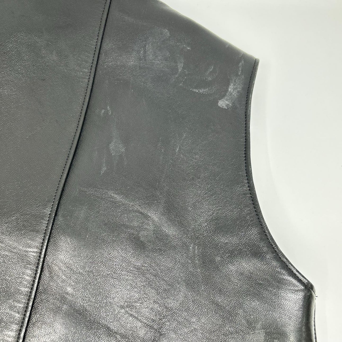 HOOPER WORKS Black Horsehide Leather Vest Size 36