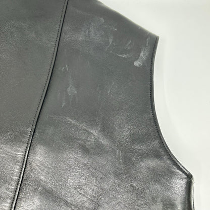 HOOPER WORKS Black Horsehide Leather Vest Size 36