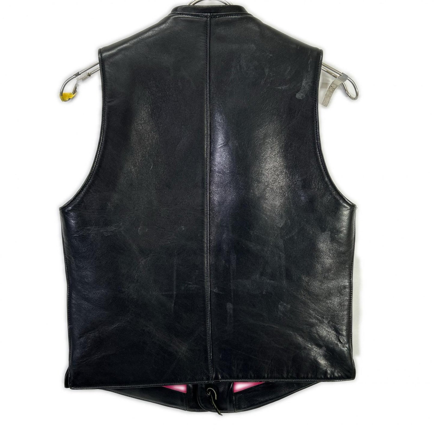 HOOPER WORKS Black Horsehide Leather Vest Size 36