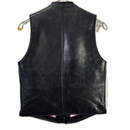 HOOPER WORKS Black Horsehide Leather Vest Size 36