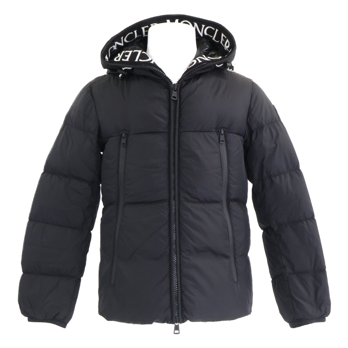 MONCLER MONTCLA Logo Hooded Down Jacket Black Size 0