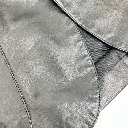 PRADA Leather Center Vent 2-Button Blazer Black Size 50