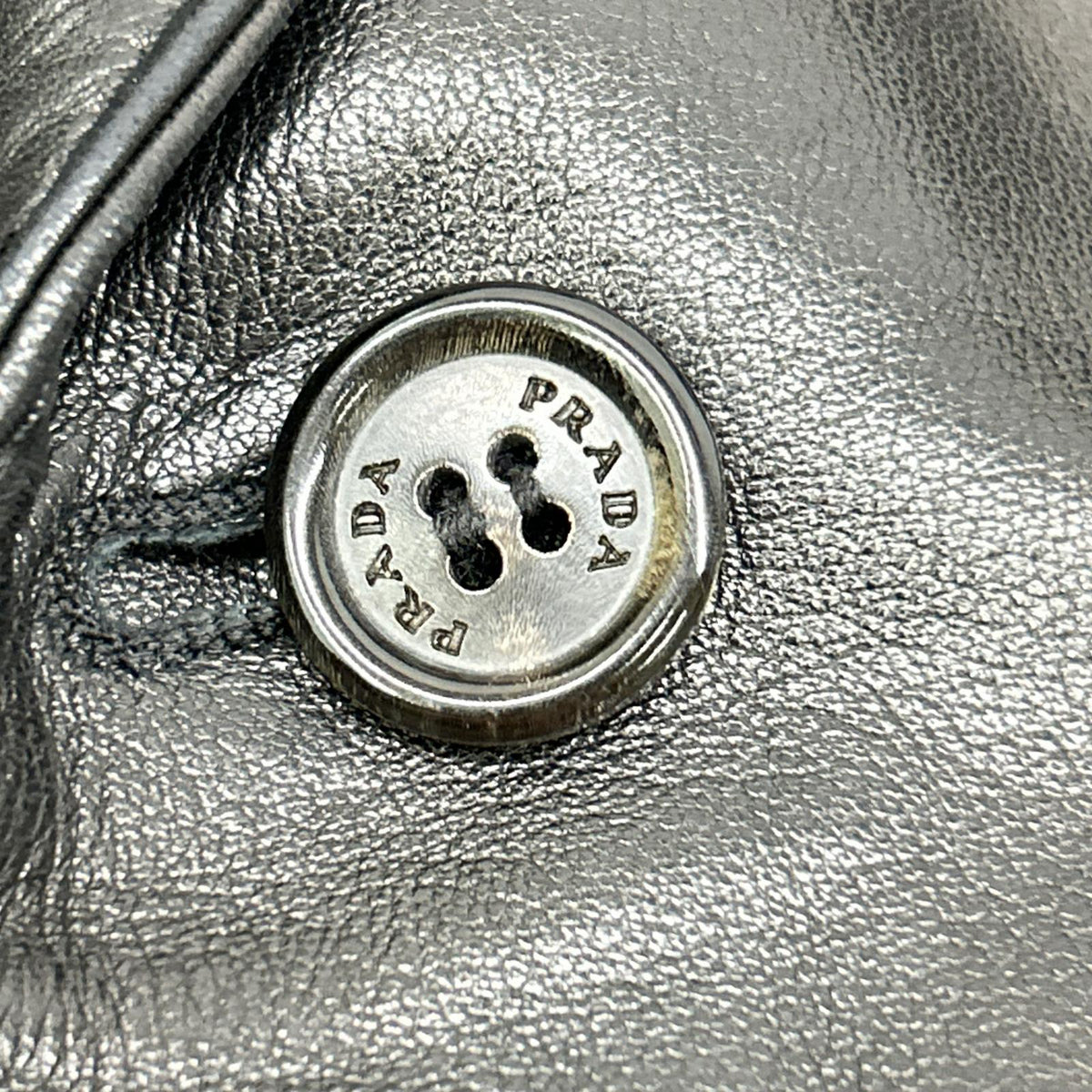 PRADA Leather Center Vent 2-Button Blazer Black Size 50