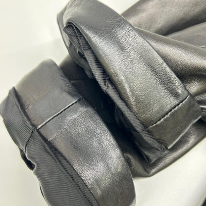 PRADA Leather Center Vent 2-Button Blazer Black Size 50