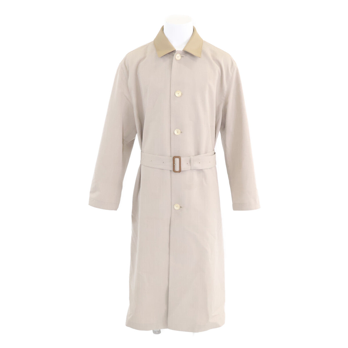 AURALEE 26SS Wool Max Canvas Belted Coat Beige Size 4