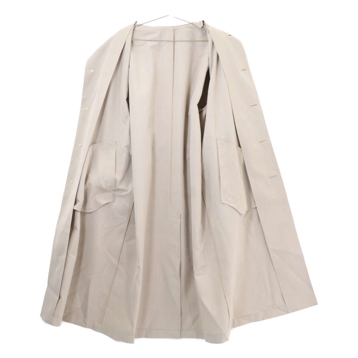 AURALEE 26SS Wool Max Canvas Belted Coat Beige Size 4