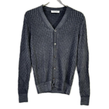 Cruciani 20FW Garment Dye Wool Cable Cardigan Gray Size 44