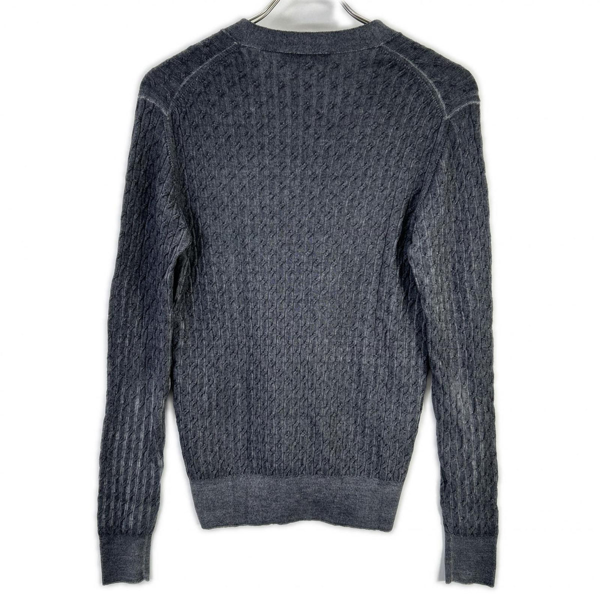 Cruciani 20FW Garment Dye Wool Cable Cardigan Gray Size 44