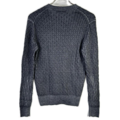 Cruciani 20FW Garment Dye Wool Cable Cardigan Gray Size 44