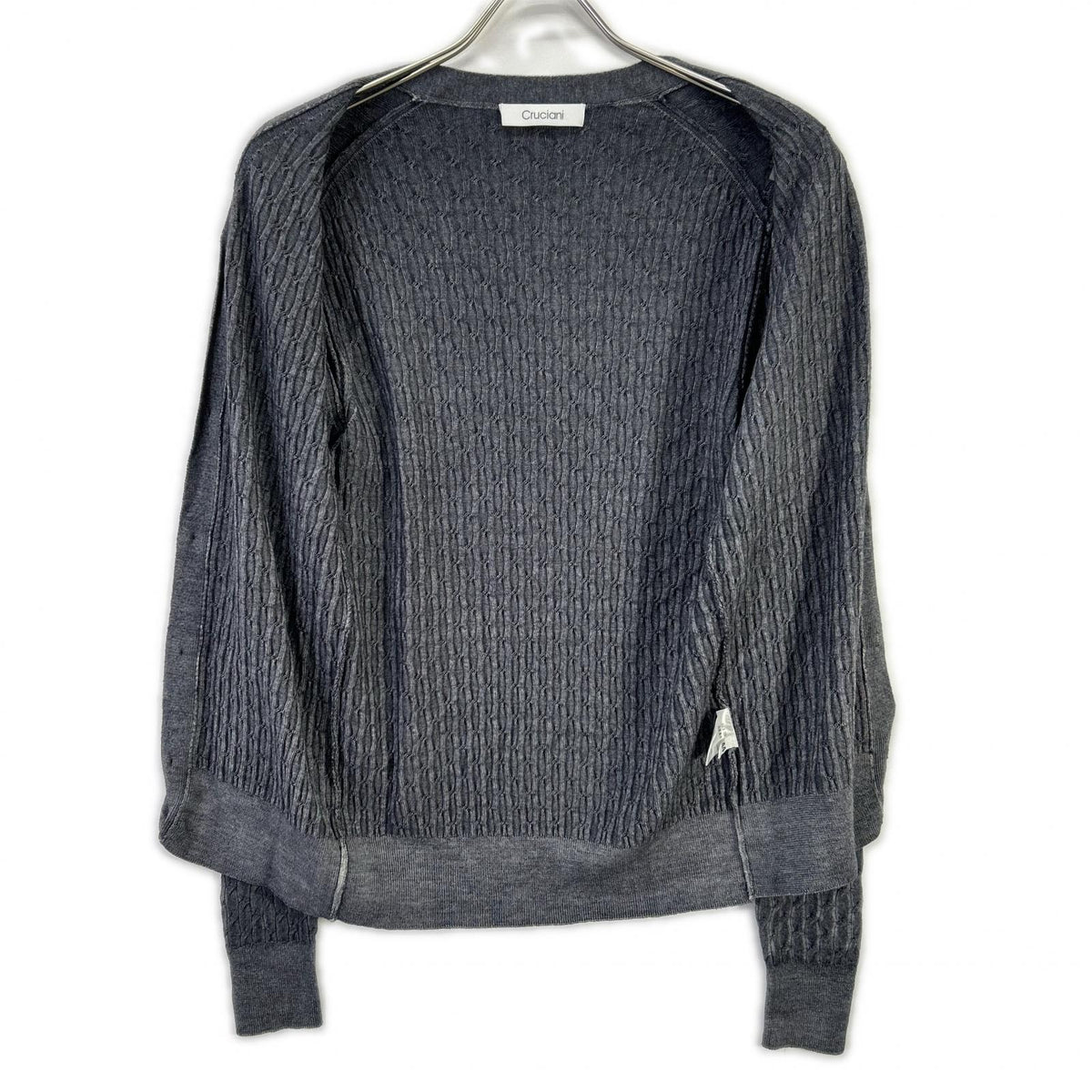 Cruciani 20FW Garment Dye Wool Cable Cardigan Gray Size 44