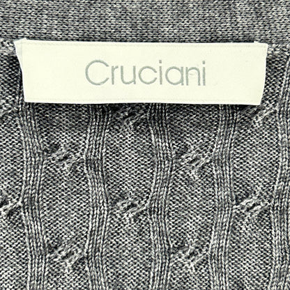 Cruciani 20FW Garment Dye Wool Cable Cardigan Gray Size 44
