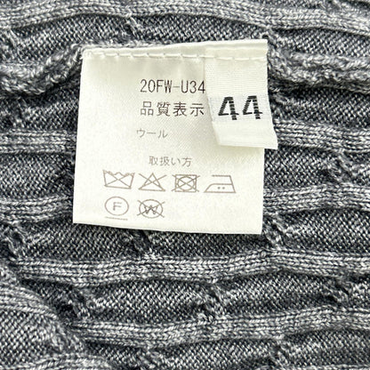 Cruciani 20FW Garment Dye Wool Cable Cardigan Gray Size 44
