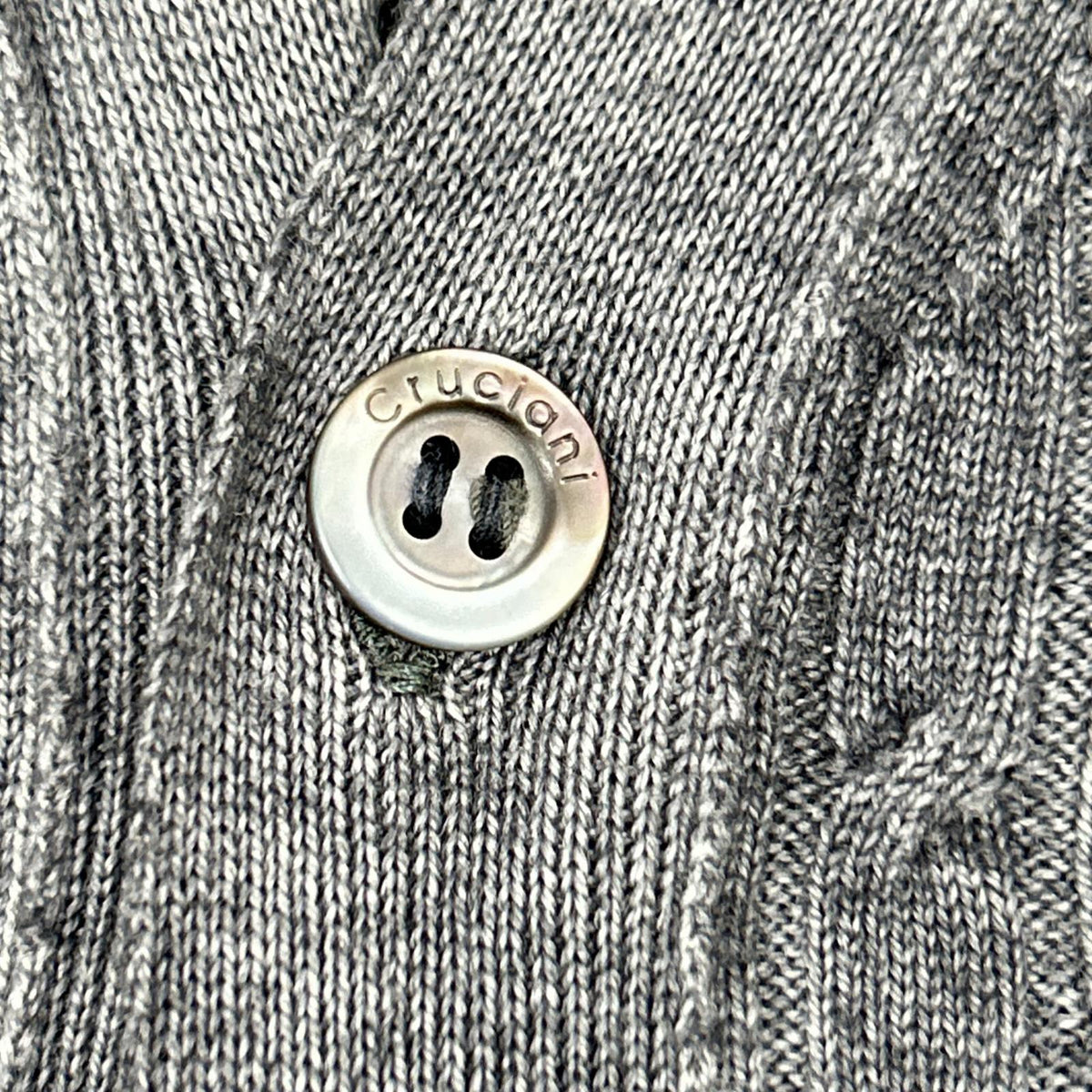 Cruciani 20FW Garment Dye Wool Cable Cardigan Gray Size 44