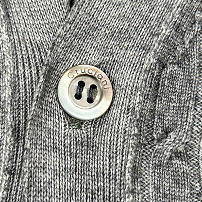 Cruciani 20FW Garment Dye Wool Cable Cardigan Gray Size 44