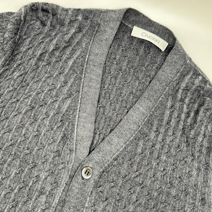 Cruciani 20FW Garment Dye Wool Cable Cardigan Gray Size 44