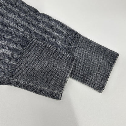 Cruciani 20FW Garment Dye Wool Cable Cardigan Gray Size 44