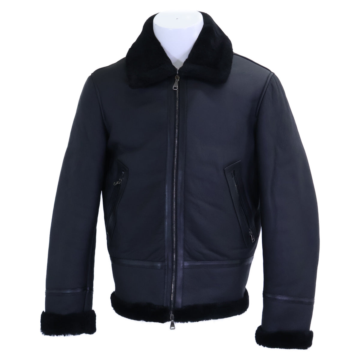 EMMETI ORWELL B-3 Shearling Flight Jacket Black Size 48