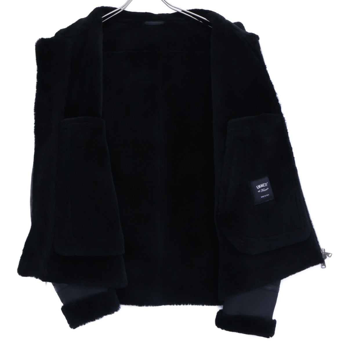 EMMETI ORWELL B-3 Shearling Flight Jacket Black Size 48