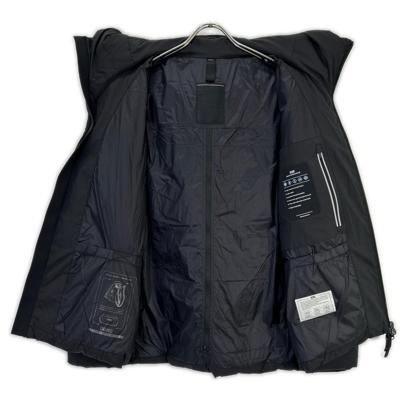 DUNO Black JUMP LICOSA Stretch Nylon Down Jacket Size 46