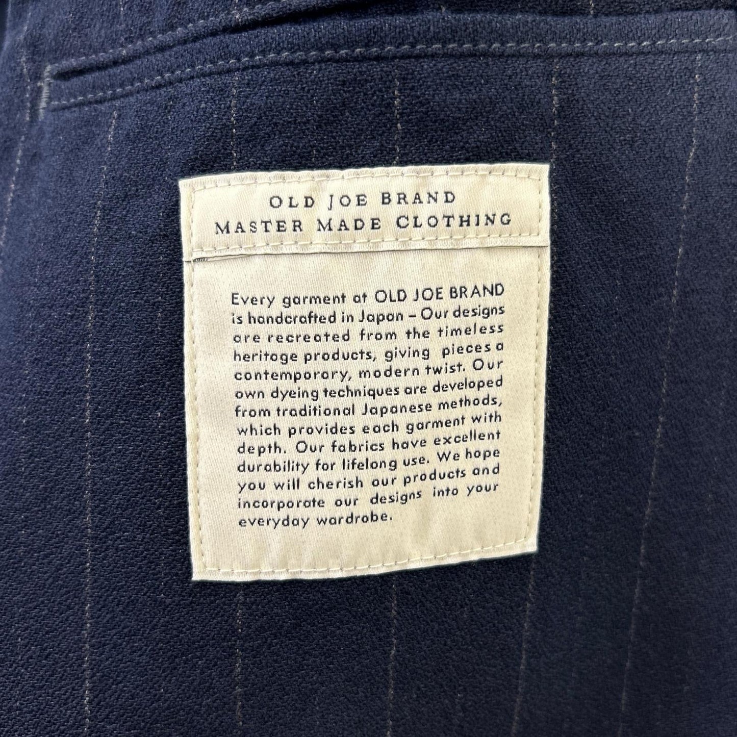 OLDJOE&CO. Navy Nocturne Stripe MERCURY Club Jacket Size 38