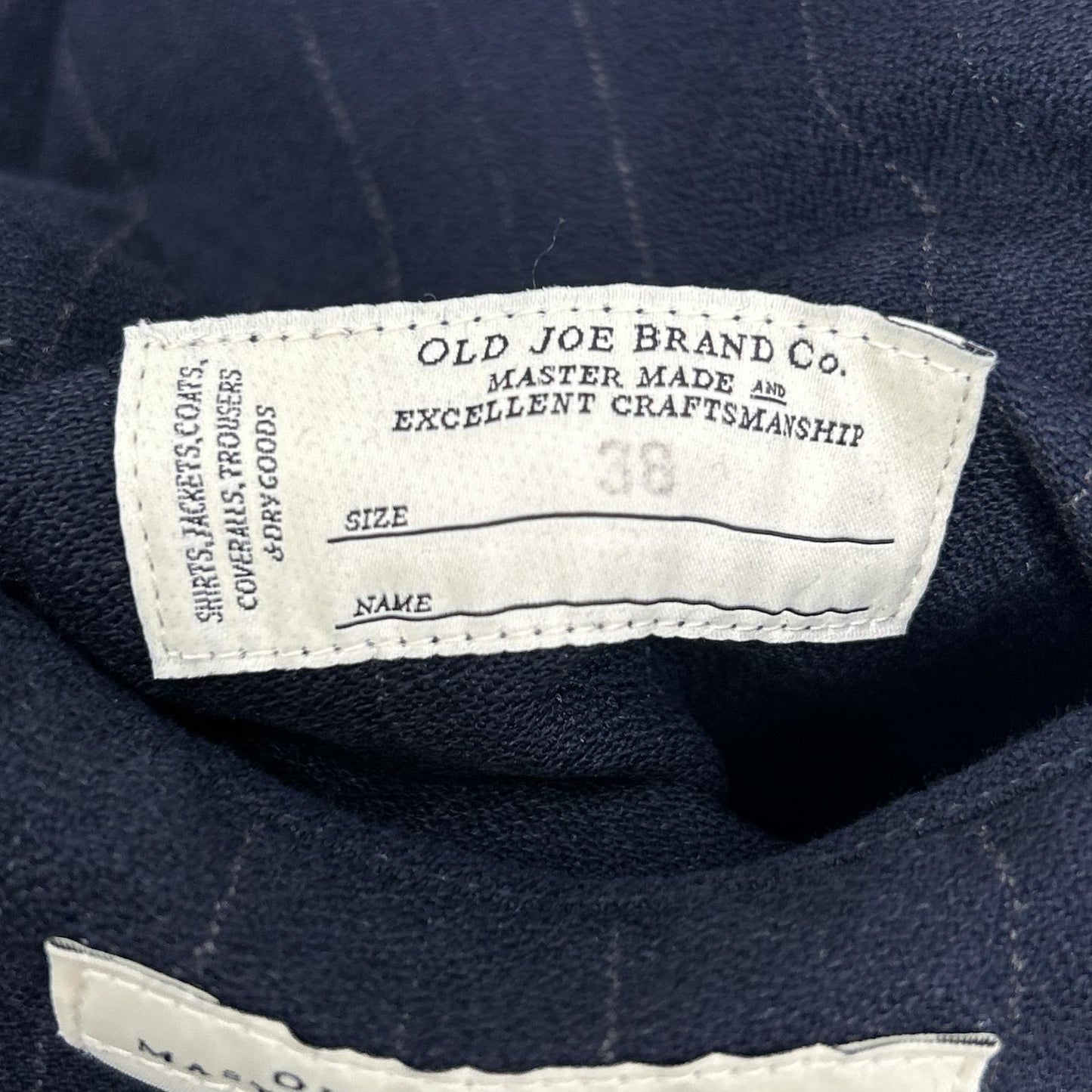OLDJOE&CO. Navy Nocturne Stripe MERCURY Club Jacket Size 38