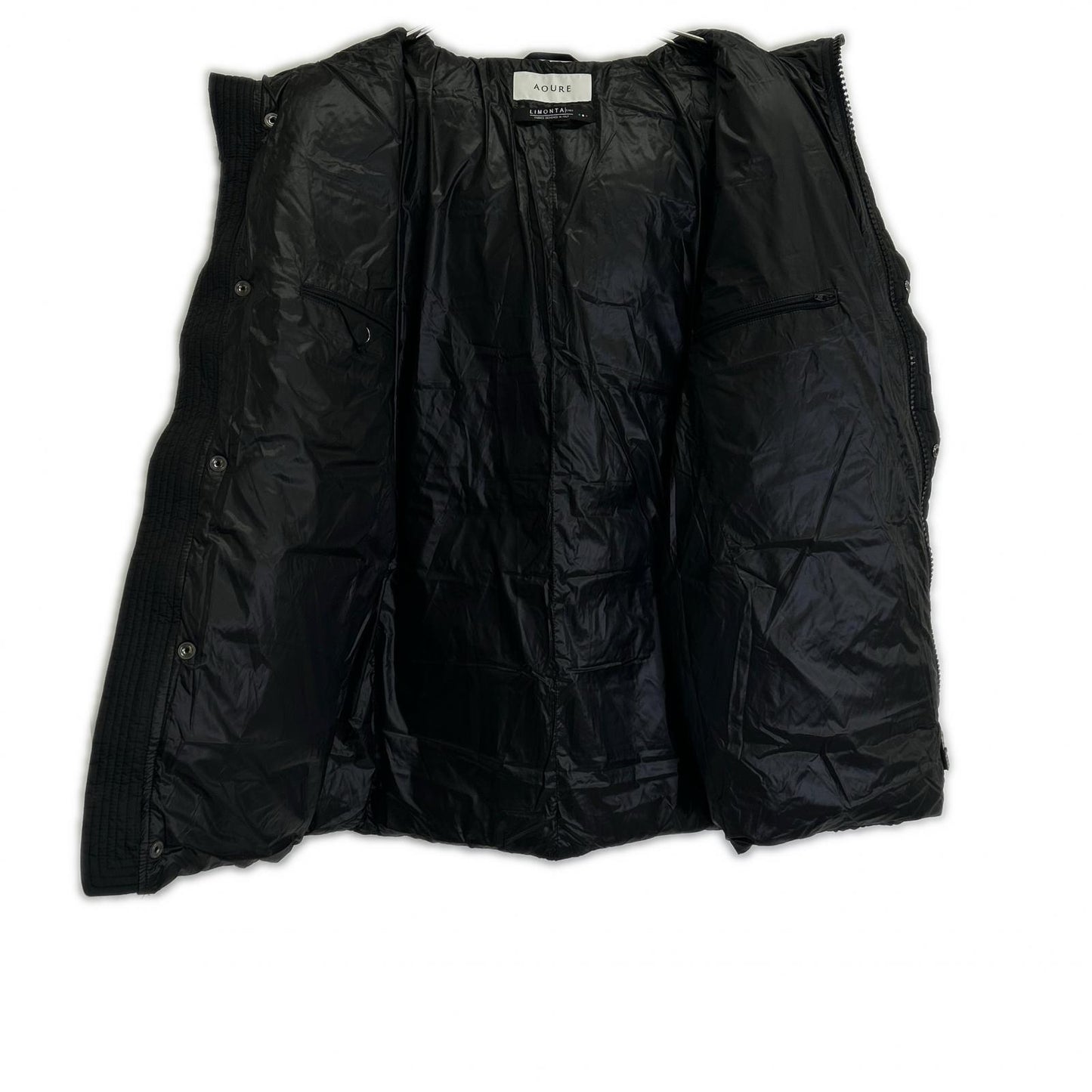 AOURE Black 4 Patch LIMONTA Down Coat Size M
