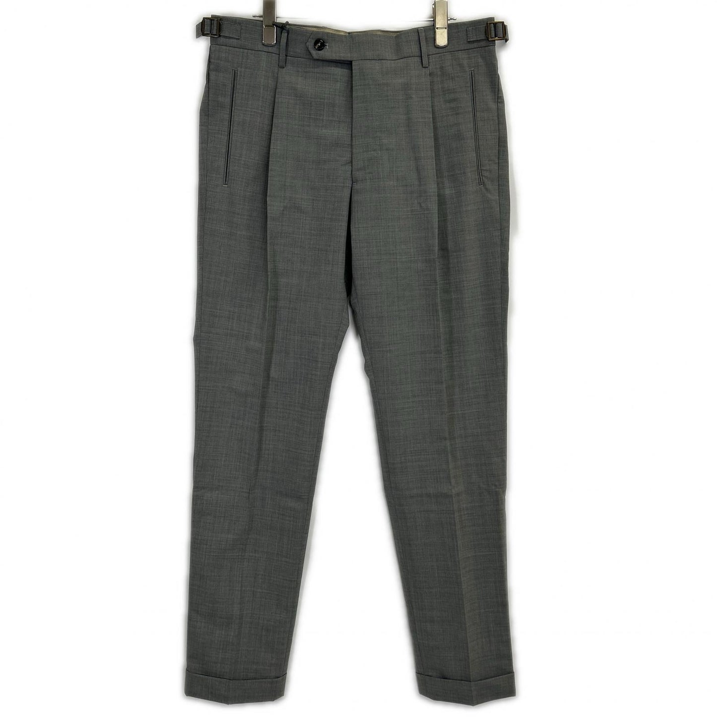 BERWICH Grey 1-Pleat Tapered Wool Pants Size 48