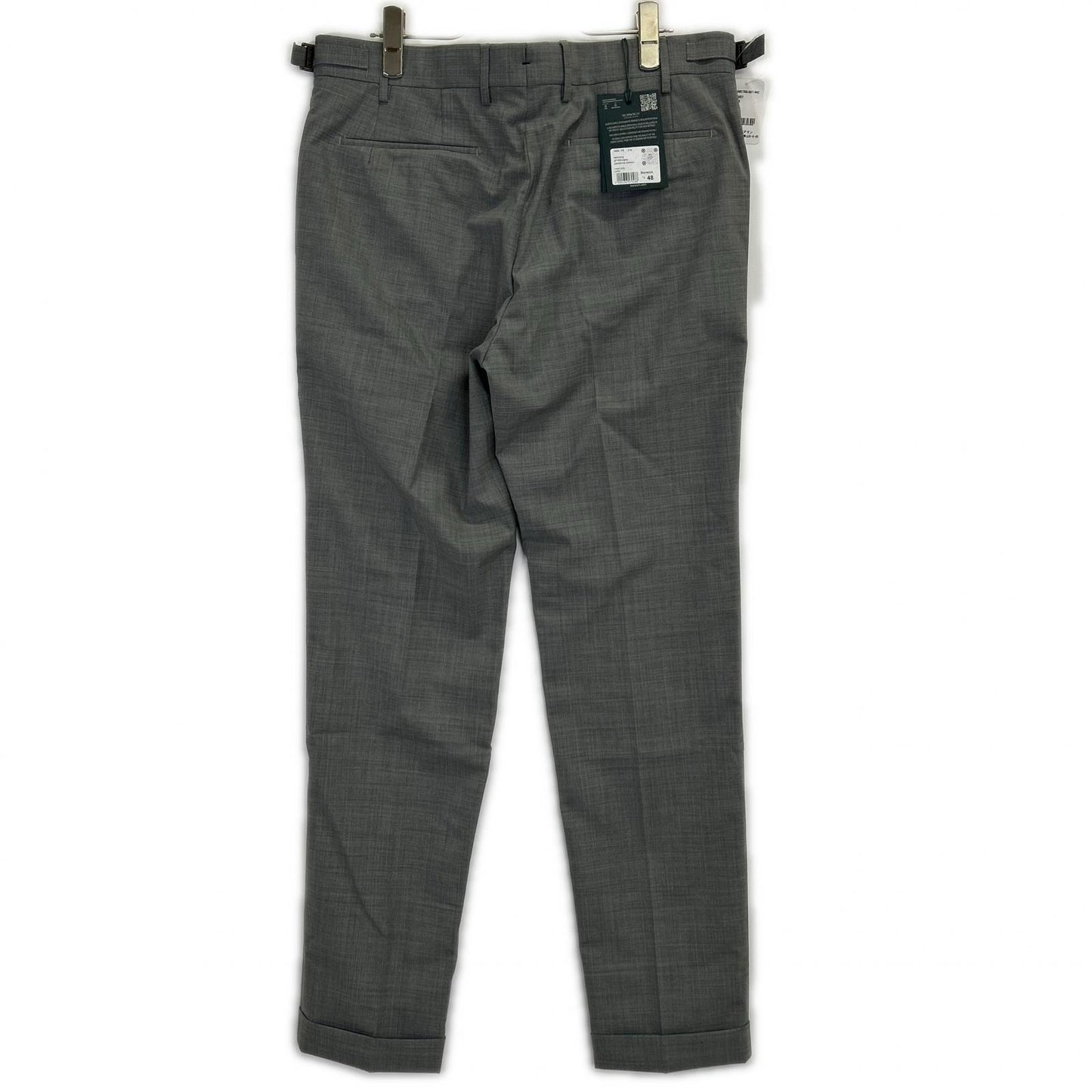 BERWICH Grey 1-Pleat Tapered Wool Pants Size 48