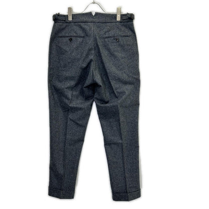 BERWICH Grey Scotch 2-Pleat Cropped Flannel Pants Size 46