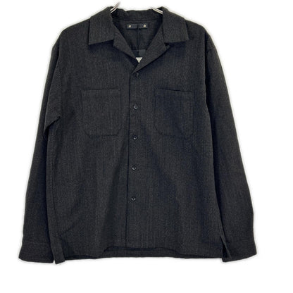 MINEDENIM Black Open Collar Wool Shirt Jacket Size 2