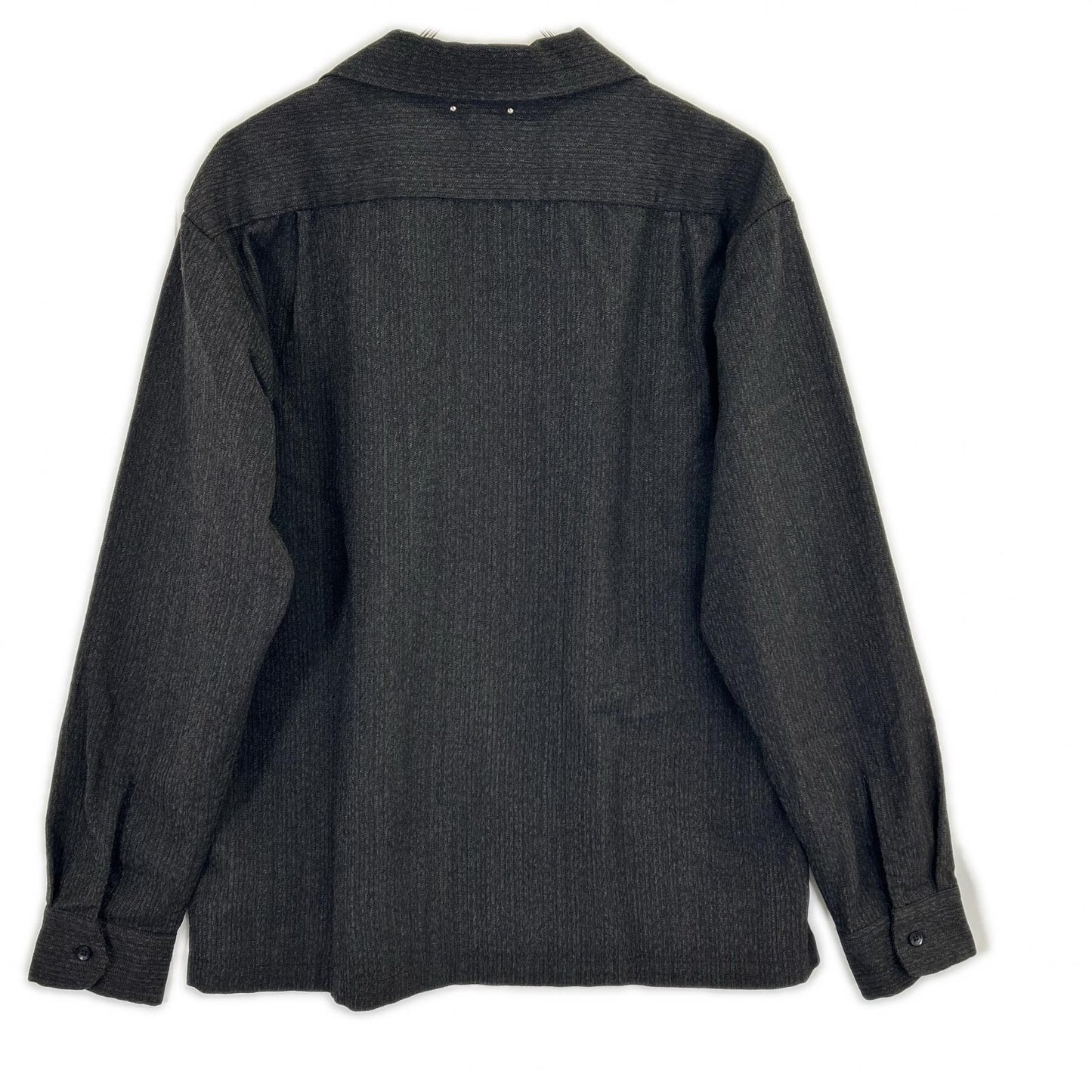 MINEDENIM Black Open Collar Wool Shirt Jacket Size 2