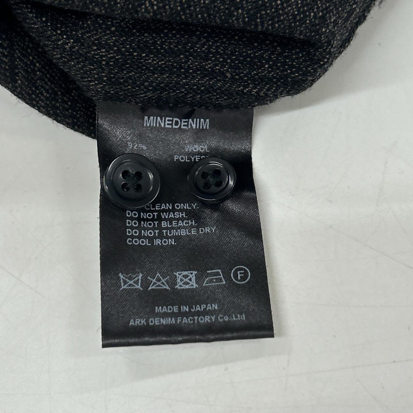 MINEDENIM Black Open Collar Wool Shirt Jacket Size 2